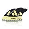 AQUBONA Single Tab II AM2 Tri Fin Set Surfboard Fins Fiberglass Fins for Surfing with Fin Bag Key Screw-Honeycomb view 1
