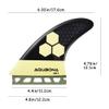 AQUBONA Single Tab II AM2 Tri Fin Set Surfboard Fins Fiberglass Fins for Surfing with Fin Bag Key Screw-Honeycomb view 2