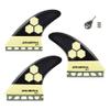 AQUBONA Single Tab II AM2 Tri Fin Set Surfboard Fins Fiberglass Fins for Surfing with Fin Bag Key Screw-Honeycomb view 3