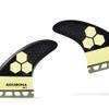 AQUBONA Single Tab II AM2 Tri Fin Set Surfboard Fins Fiberglass Fins for Surfing with Fin Bag Key Screw-Honeycomb view 4