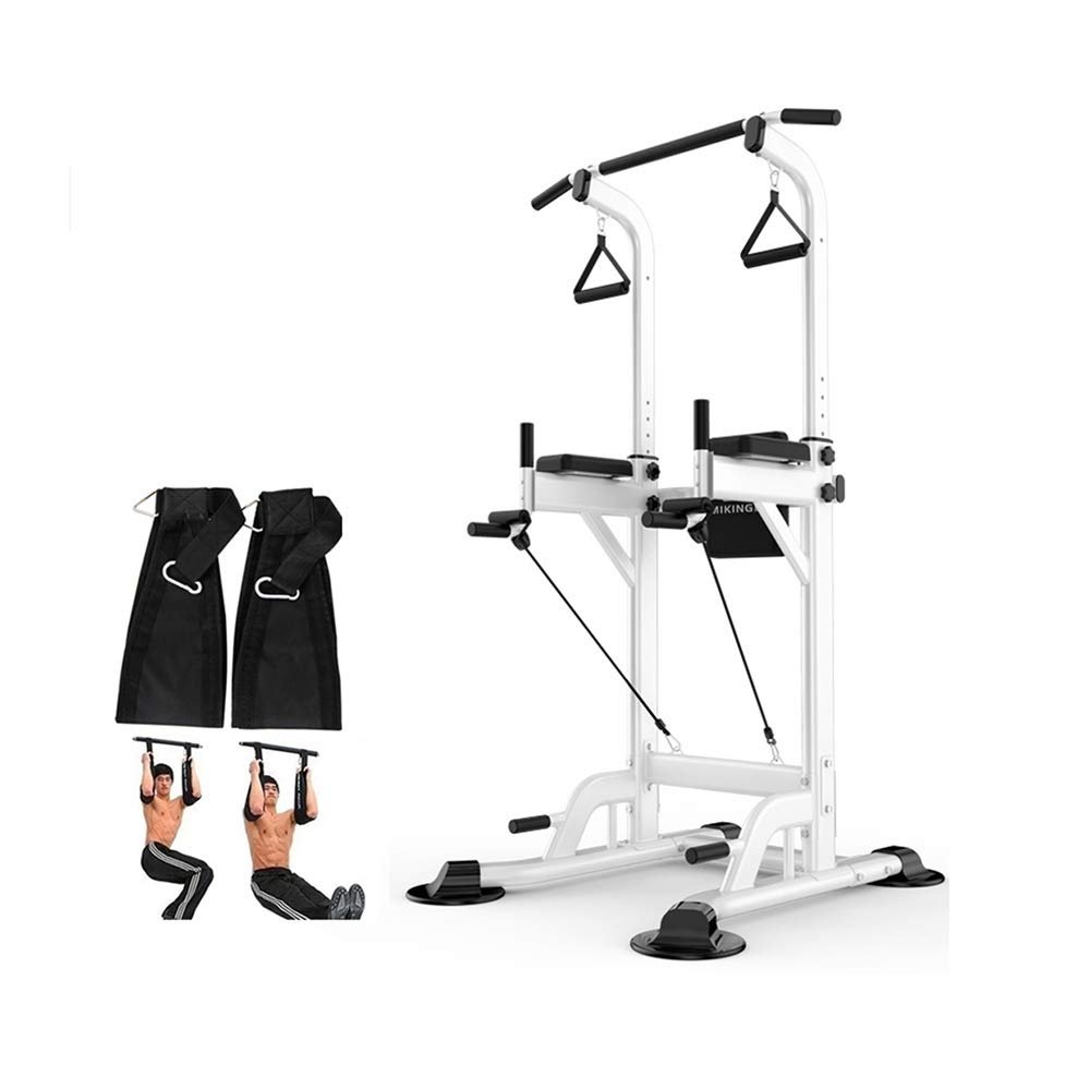 Pull Up Bars HUAHUA Safety Fitness, Power Tower, Chin-Up Bar, Multifunctional Muscle Strength Training Equipment, Multi-Position Adjustment, Universal for The Family, White
