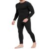 WEERTI Thermal Underwear for Men Long Johns with Fleece Lined Base Layer Men Cold Weather Top Bottom Black view 1