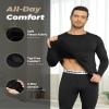 WEERTI Thermal Underwear for Men Long Johns with Fleece Lined Base Layer Men Cold Weather Top Bottom Black view 2