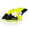AQUBONA Dual Tab II G5 Tri Fin Set Surfboard Fins Fiberglass Fin for Surfing with Fin Bag Key Screw (Yellow, Single Tab) view 1
