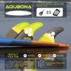 AQUBONA Dual Tab II G5 Tri Fin Set Surfboard Fins Fiberglass Fin for Surfing with Fin Bag Key Screw (Yellow, Single Tab) view 3