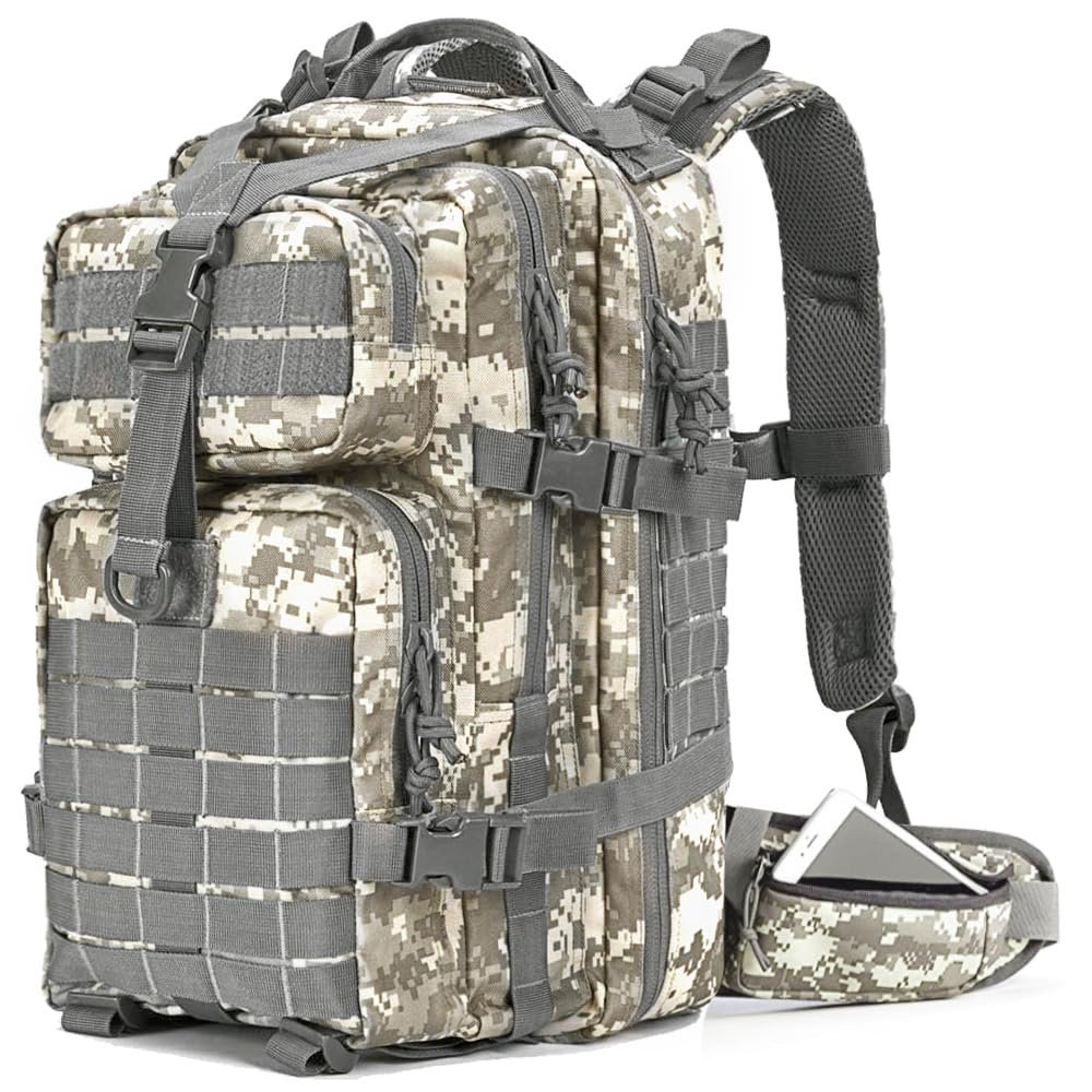 EMDMAK Military Tactical Backpack, 42L Large Military Pack Army 3 Day Assault Pack Molle Bag Rucksack for Outdoor Hiking Camping Hunting