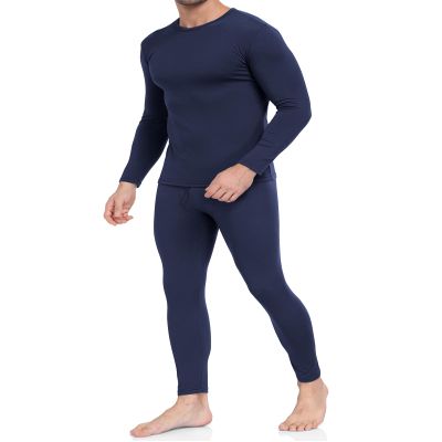 WEERTI Thermal Underwear for Men Long Johns with Fleece Lined Base Layer Men Cold Weather Top Bottom Navy