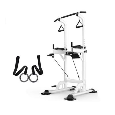 Pull Up Bars HUAHUA Indoor Sports Power Tower, Chin-up Bar, Multi-Function Home Gym Muscle Strength Training Dip Stand5 Gear Height Adjustment (Color : White)