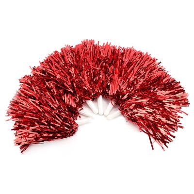 6Pcs Cheerleading Pom Poms Party Dance Accessory Sports Pompoms Cheer Chear Poms(Red)
