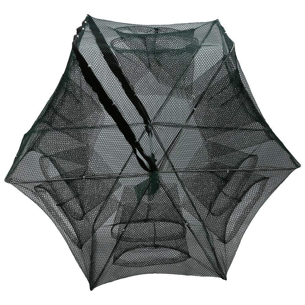 Automatic Fishing Net Shrimp Cage Nylon Foldable Crab Minnow Lobster Crawfish Trap Cast - 6/12 Holes Optional(12 Holes)
