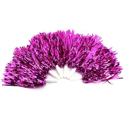 6Pcs Cheerleading Pom Poms Party Dance Accessory Sports Pompoms Cheer Chear Poms(Rose Red)