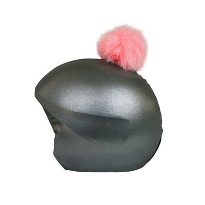 Coolcasc Grey with Pink Pon Pon Bike Bicycle Snow Ski Helmet Cover