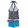 FEESHOW Little/Big Girls' Two Piece Halter Tankini Swimsuit Cutie Bow Back Swimwear Summer Beach Bathing Suit Blue 7-8 view 2