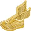 Crown Awards Winged Foot Chenille Pin, Gold Track Award Pins, 100 Pack Prime view 1