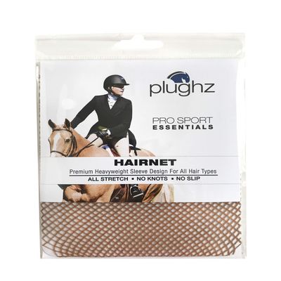 Plughz ProSport Equestrian Sleeve No Knot No Seam No Slip Hair Net (Light Brown) 2 Pack