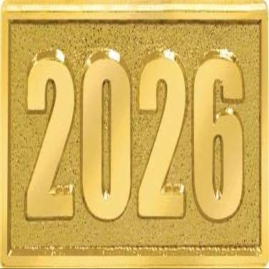 Crown Awards 2026 Chenille Pin, Gold 2026 Themed Award Pins, 50 Pack Prime