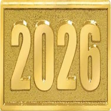 Crown Awards 2026 Chenille Pin, Gold 2026 Themed Award Pins, 100 Pack Prime