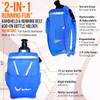 2-in-1 Running Fun Blue Handheld 12 Oz Water Bottle & Belt Add-on  Strap to Hand or Slide on Belt  Waterproof Pocket for Money, Key, ID  Maximize Your Time, Freedom & Health view 3