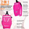 2-in-1 Running Fun Pink Handheld 12 Oz Water Bottle & Belt Add-on  Strap to Hand or Slide on Belt  Waterproof Pocket for Money, Key, ID  Maximize Your Time, Freedom & Health view 3
