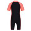 Agoky Kids Girls One-Piece Full Length Swimsuit Sun Protection Rash Guard UPF 50+ Watermelon Red&Black 3-4 view 2