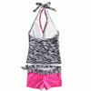 FEESHOW Little/Big Girls' Two Piece Halter Tankini Swimsuit Cutie Bow Back Swimwear Summer Beach Bathing Suit Hot Pink 7-8 view 2