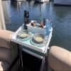 Docktail Bar Utility Boat Table - Pontoon Rail Mount | Boat Caddy Organizer, Portable Boat Table and Boat Bar, Pontoon Tables for Boats with Cup Holders, Boat Storage Accessories view 2