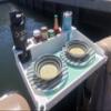 Docktail Bar Utility Boat Table - Pontoon Rail Mount | Boat Caddy Organizer, Portable Boat Table and Boat Bar, Pontoon Tables for Boats with Cup Holders, Boat Storage Accessories view 4