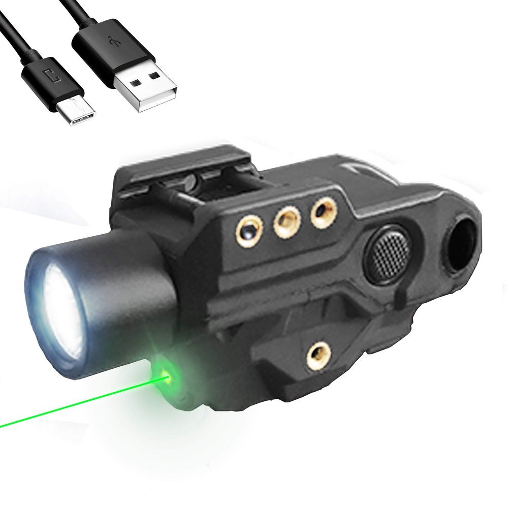 Hawk Gazer FLG-9T Low Profile Rechargeable Flashlight Green Laser Sight Combo