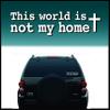 This World is not My Home Vinyl car Decal | White die Cut Cross Bumper Sticker | Inspirational Hopeful Text view 4