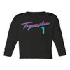 Baku Apparel Miami Team Fans Tua Tagovailoa Vice City Little Kids Girls Boys Long Sleeve Toddler T-Shirt (Black, 2T) view 1
