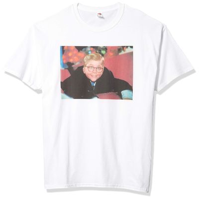 A Christmas Story Men's Happy Slide T-Shirt, White, X-Large