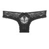 Youmita Women's Caged Back Lace Bikini Underwear (M) Black view 3