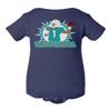 Baku Apparel Miami Team Tua Time Logo Little Infant Baby Short Sleeve Bodysuit (Navy, 18M) view 1