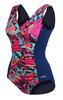 DOLFIN Aquashape V-Neck Printed Front Panel Suit,Eden Pink (771),20 view 1