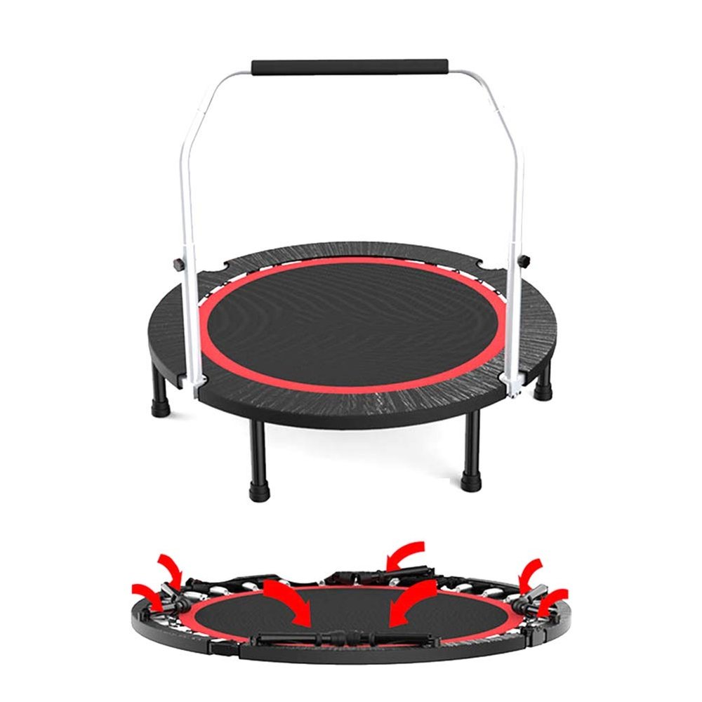 Trampoline 50in Round Silent Trampoline, Aerobic Fitness Training Equipment in Home Gym, Indoor and Outdoor Playground Toys, 2 Models (Size : Style2)