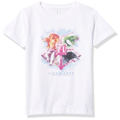 Harry Potter Warner Bros Hogwarts Mystic Wash Girl's Solid Crew Tee White