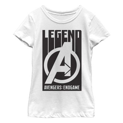 Marvel Girl's Avengers Legends T-Shirt, White, Medium