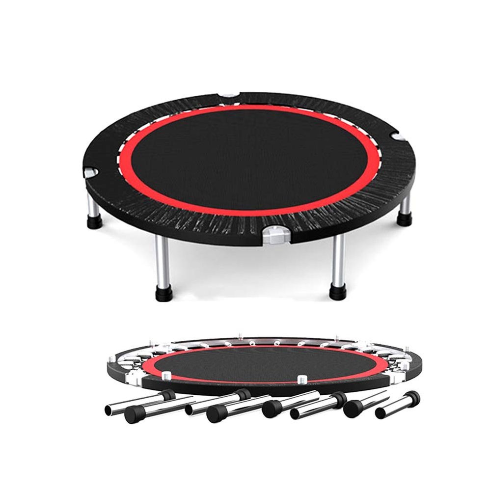 Trampoline 40/48 / 50in Folding Trampoline with Mobile Armrests, Foldable Backboard Trampoline Aerobics, 3 Models, Load 300kg (Color : Style1, Size : 40in)