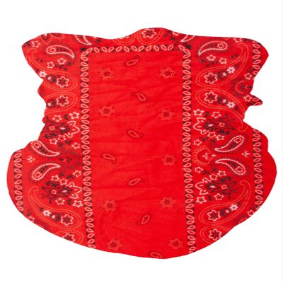 TOP HEADWEAR Multifunctional Face Covering Neck Gaiter Scarf - Bright Red Paisley