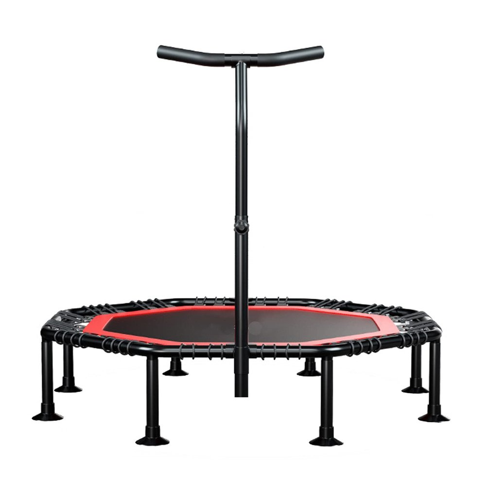 Trampoline Trampoline with Mobile Hand Guards, 8 Foot Tubes can Be Folded, Safe and Silent Indoor Fitness Equipment.45in, 50in (Size : 45in)