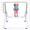 5 Star TD Gymnastics Bar Horizontal Kip Bar + 2x6 Tri Fold Mat Junior Training Adjustable Expandable Height Jungle Gym Children Monkey Bars Climb Tower Playground Balance Bar Gymnasts (Pink) view 3
