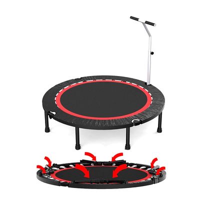 Trampoline 40/48 / 50in Folding Trampoline with Mobile Armrests, Foldable Backboard Trampoline Aerobics, 3 Models, Load 300kg (Color : Style2, Size : 50in)