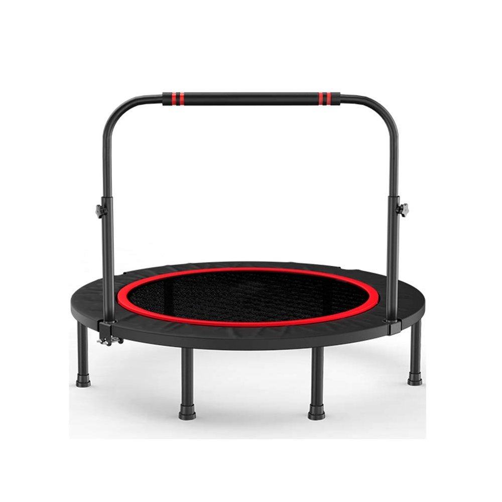 Trampoline 40in Foldable Trampoline, Movable Armrest, Home-Gym Sports Equipment for Men and Women, Toys for Children, 2 Models (Size : S-Load 250kg)