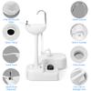 Giantex Hand Washing Station with Wheels,4.5 Gal Fresh Water Tank, Towel Holder & Liquid Soap Dispenser, Portable Hand Wash Basin Stand for Outdoor & Indoor, Foot Operated Free Standing Sink Units view 2