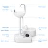 Giantex Hand Washing Station with Wheels,4.5 Gal Fresh Water Tank, Towel Holder & Liquid Soap Dispenser, Portable Hand Wash Basin Stand for Outdoor & Indoor, Foot Operated Free Standing Sink Units view 3