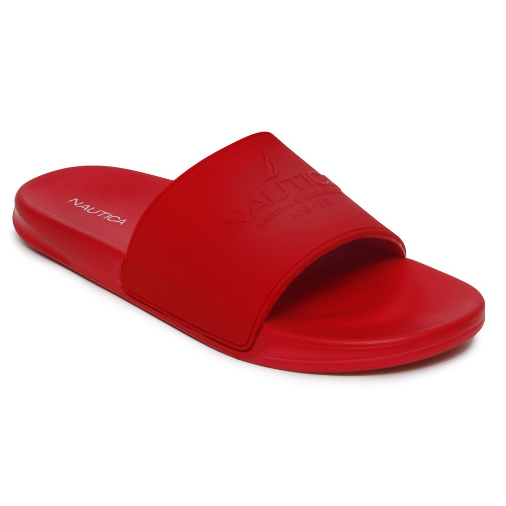 Nautica Men's Athletic Slide Comfort Sandal-Porter-Red-Size-8