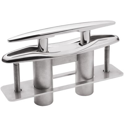 SHENGHUISS Boat Pull Up Deck Cleat 316 Stainless Steel Retractable Heavy Duty Flush Mount Dock Cleat with Backing Plate and Lock Nuts 6 inch 1 Pack