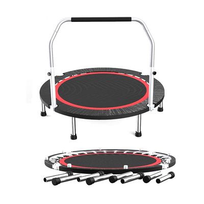Trampoline 40/48 / 50in Folding Trampoline with Mobile Armrests, Foldable Backboard Trampoline Aerobics, 3 Models, Load 300kg (Color : Style3, Size : 40in)