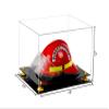 Better Display Cases Clear Acrylic Fireman's Helmet Large Display Case with Yellow Risers and Black Base (V60) view 2