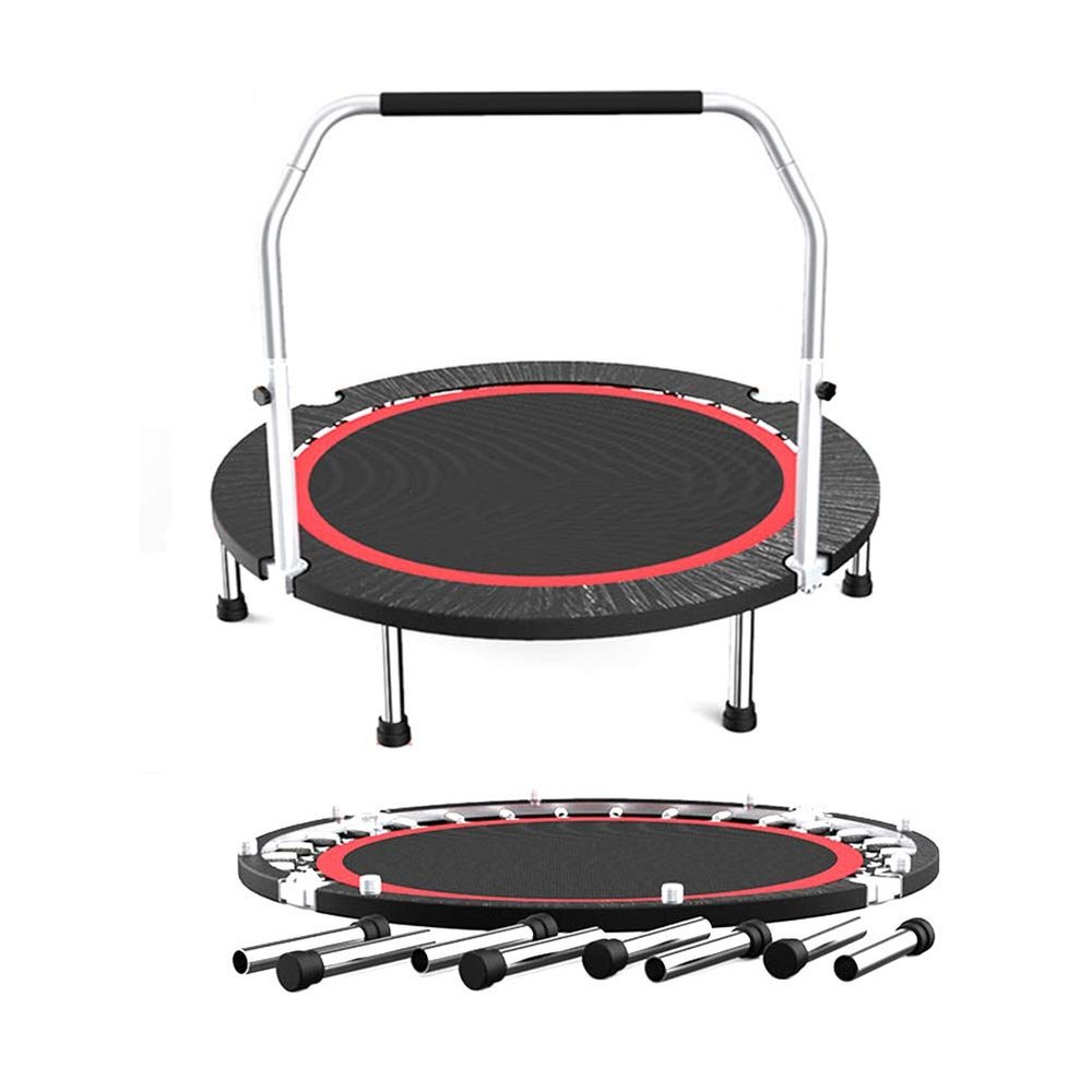 Trampoline 40/48 / 50in Folding Trampoline with Mobile Armrests, Foldable Backboard Trampoline Aerobics, 3 Models, Load 300kg (Color : Style3, Size : 48in)